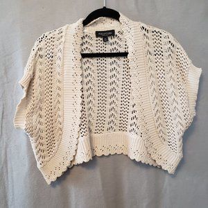 Perceptions Ivory cropped shrug XL